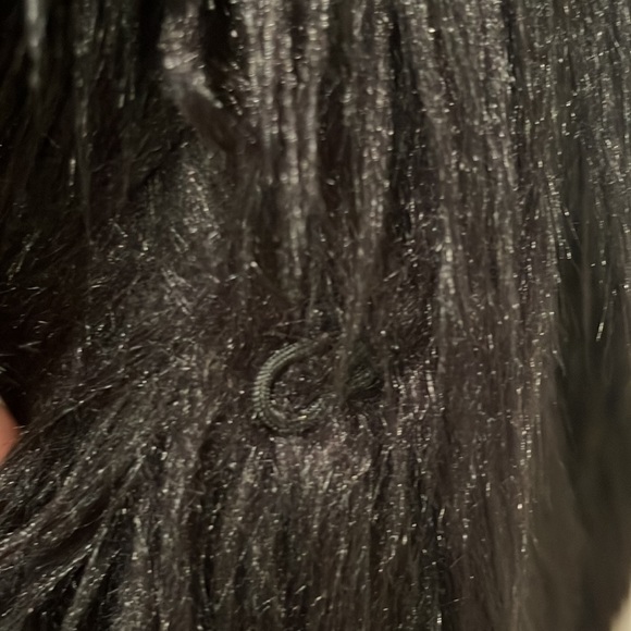 Milly Cole Coat Jacket black faux fur fausse size P - Picture 9 of 12